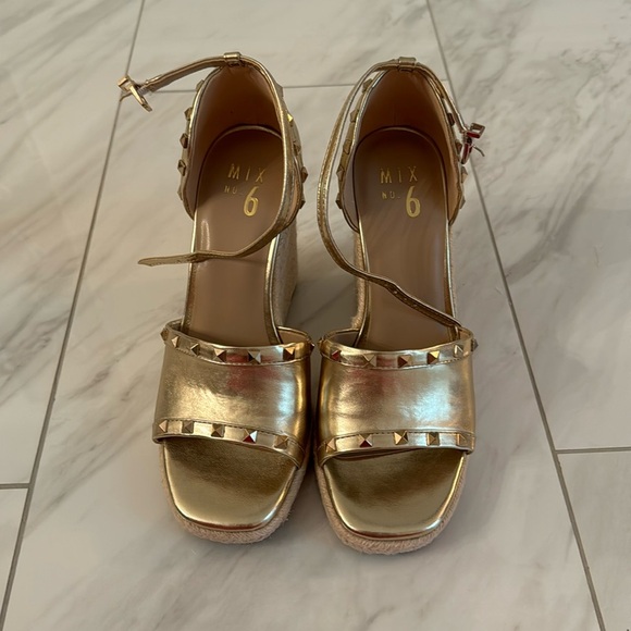 Mix No. 6 Shoes - Mix No. 6 Gold Wedges